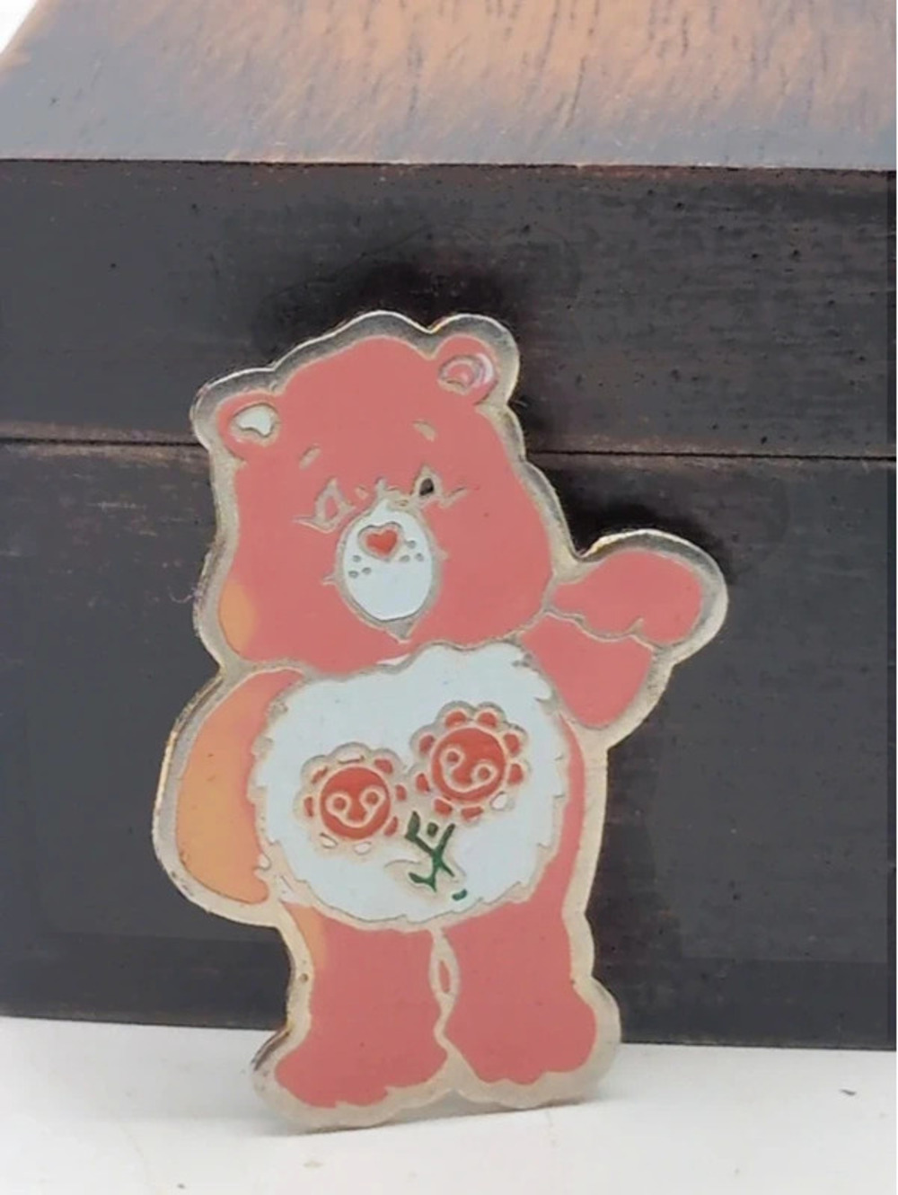 Vintage 1983 Care Bears Friend Bear Enamel Pin Brooch H Eldon AGC 1 In